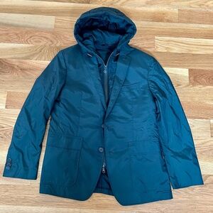 Blazer sports coat with removable hooded vest